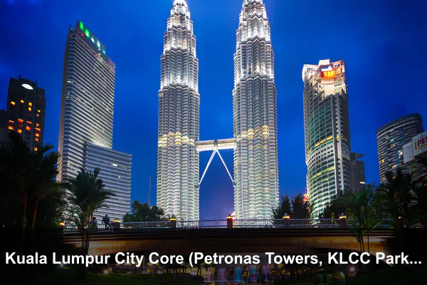 Kuala Lumpur City Core (Petronas Towers, KLCC Park & Kampung Baru)